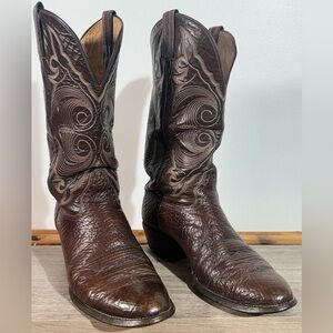 Vintage Hondo Boots Men’s Bullhide Cowboy Boots Size 9 D Brown Distressed